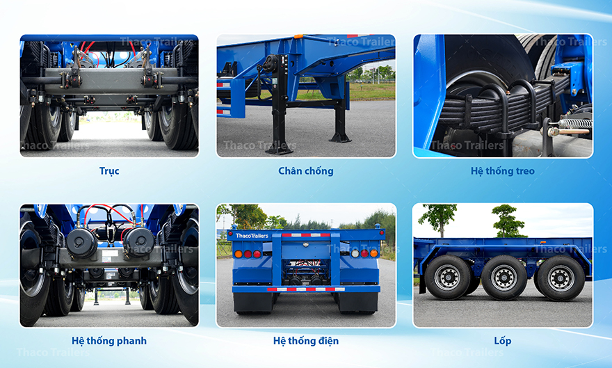 Chi tiết cấu tạo sơ mi rơ moóc chuẩn kỹ thuật, bền bỉ trên mọi hành trình Chi tiết cấu tạo sơ mi rơ moóc Thaco Trailers chuẩn kỹ thuật, bền bỉ trên mọi hành trình.