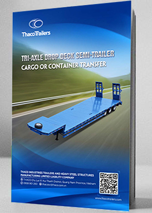 Tri-alex drop deck semi-trailer cargo or container transfer