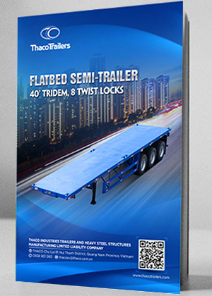 Flatbed semi-trailers 40’ tridem, 8 twist locks